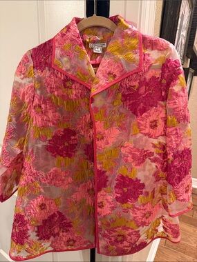 Floral Pink Embroidered Women's Jacket